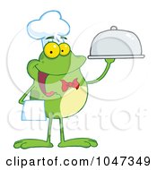 Poster, Art Print Of Waiter Frog Holding A Platter