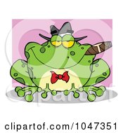 Poster, Art Print Of Frog Smoking A Cigar Over Pink