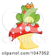 Poster, Art Print Of Frog Sitting On A Mushroom