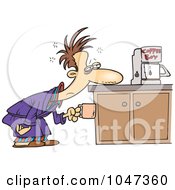Poster, Art Print Of Cartoon Man Patiently Waiting For A Coffee Maker