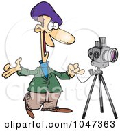 Royalty Free RF Clip Art Illustration Of A Cartoon Friendly Photographer by toonaday
