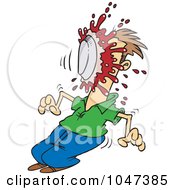 Royalty Free RF Clip Art Illustration Of A Cartoon Pie In A Mans Face by toonaday