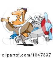 Royalty Free RF Clip Art Illustration Of A Cartoon Handsome Pilot by toonaday