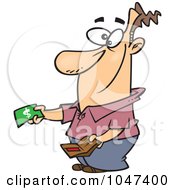 Royalty Free RF Clip Art Illustration Of A Cartoon Happy Man Paying