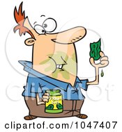 Poster, Art Print Of Cartoon Messy Man Eating Pickles