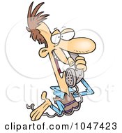 Royalty Free RF Clip Art Illustration Of A Cartoon Chatty Man On The Phone