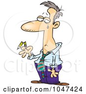 Royalty Free RF Clip Art Illustration Of A Cartoon Businessman Holding A Broken Pencil