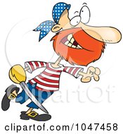 Royalty Free RF Clip Art Illustration Of A Cartoon Goofy Pirate