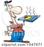 Royalty Free RF Clip Art Illustration Of A Cartoon Pizza Guy by toonaday