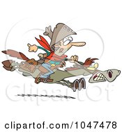 Royalty Free RF Clip Art Illustration Of A Cartoon Express Mail Cowboy On A Horse