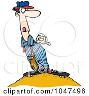 Royalty Free RF Clip Art Illustration Of A Cartoon Pitcher
