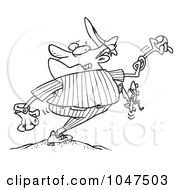 Royalty Free RF Clip Art Illustration Of A Cartoon Black And White Outline Design Of A Baseballer Pitching