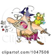 Royalty Free RF Clip Art Illustration Of A Cartoon Screaming Pirate