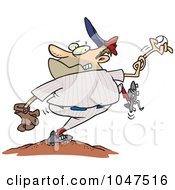 Cartoon Baseballer Pitching