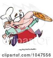 Royalty Free RF Clip Art Illustration Of A Cartoon Happy Pizza Maker by toonaday