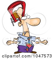 Royalty Free RF Clip Art Illustration Of A Cartoon Businessman Feeling Pressure On His Head by toonaday
