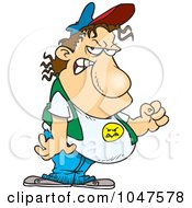 Royalty Free RF Clip Art Illustration Of A Cartoon Fat Man With A Problem by toonaday