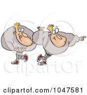 Royalty Free RF Clip Art Illustration Of Cartoon Pumped Bodybuilders by toonaday