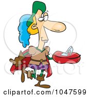 Royalty Free RF Clip Art Illustration Of A Cartoon Prince Carrying A Glass Slipper