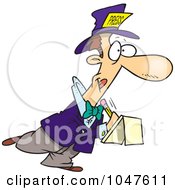 Royalty Free RF Clip Art Illustration Of A Cartoon Guy From The Press