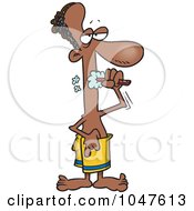 Royalty Free RF Clip Art Illustration Of A Cartoon Black Man Brushing His Teeth by toonaday
