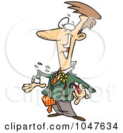 Poster, Art Print Of Cartoon Pranking Businessman With A Squirting Flower