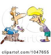 Royalty Free RF Clip Art Illustration Of A Cartoon Man Proposing by toonaday