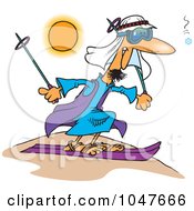 Poster, Art Print Of Cartoon Guy Sand Skiing