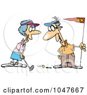 Poster, Art Print Of Cartoon Retired Couple Golfing