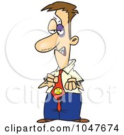 Royalty Free RF Clip Art Illustration Of A Cartoon Black Eyed Businessman Wearing An Angry Tie