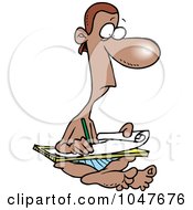 Royalty Free RF Clip Art Illustration Of A Cartoon Scribe by toonaday