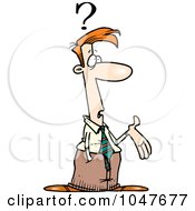 Royalty Free RF Clip Art Illustration Of A Cartoon Confused Businessman Gesturing by toonaday