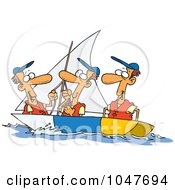 Poster, Art Print Of Royalty-Free Rf Clip Art Illustration Of Cartoon Guys Sailing