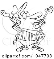Royalty Free RF Clip Art Illustration Of A Cartoon Black And White Outline Design Of A Referee