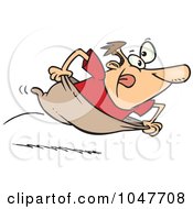Royalty Free RF Clip Art Illustration Of A Cartoon Guy Sack Racing by toonaday