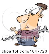 Royalty Free RF Clip Art Illustration Of A Cartoon Screwed Guy by toonaday