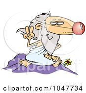 Royalty Free RF Clip Art Illustration Of A Cartoon Sage Wearing A Nose by toonaday