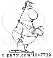 Royalty Free RF Clip Art Illustration Of A Cartoon Black And White Outline Design Of A Screwed Man by toonaday