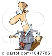 Poster, Art Print Of Cartoon Businessman With A Taped Mouth