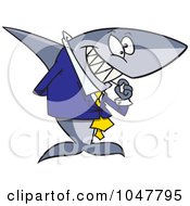 Poster, Art Print Of Cartoon Business Shark Picking His Teeth
