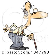 Royalty Free RF Clip Art Illustration Of A Cartoon Geezer With A Cane
