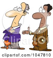 Royalty Free RF Clip Art Illustration Of A Cartoon Guy Turning Away From A Handshake