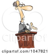 Royalty Free RF Clip Art Illustration Of A Cartoon Man Giving A Sermon