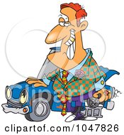 Cartoon Shifty Car Salesman