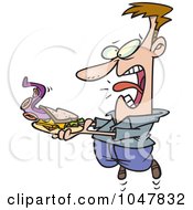 Royalty Free RF Clip Art Illustration Of A Cartoon Tentacle In A Seafood Sandwich by toonaday