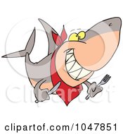 Royalty Free RF Clip Art Illustration Of A Cartoon Hungry Shark by toonaday