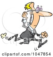 Royalty Free RF Clip Art Illustration Of A Cartoon Running Secret Service Guy
