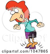 Royalty Free RF Clip Art Illustration Of A Cartoon Businesswoman In Tiny Shoes