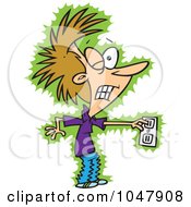 Royalty Free RF Clip Art Illustration Of A Cartoon Woman Being Shocked
