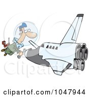 Poster, Art Print Of Cartoon Shuttle Mechanic Working